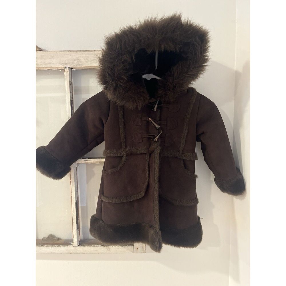 Gap 3t faux fur parka pea coat jacket